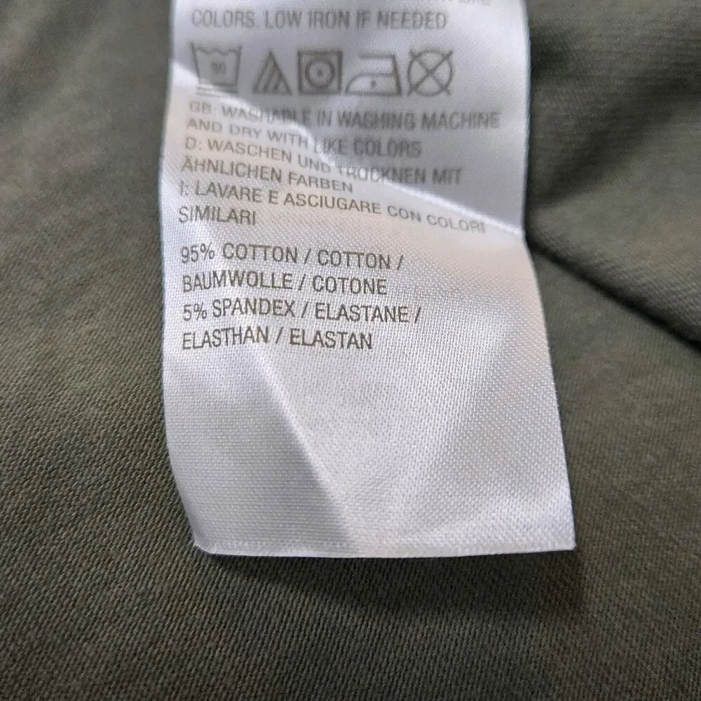 D & Co. Essential V Neck 3/4 Sleeves Pullover Tee Shirt Green Women's Medium